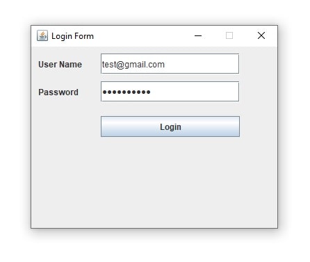 Validating login form in java