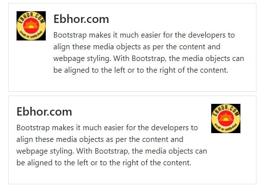 Bootstrap Media Left and Right Alignment