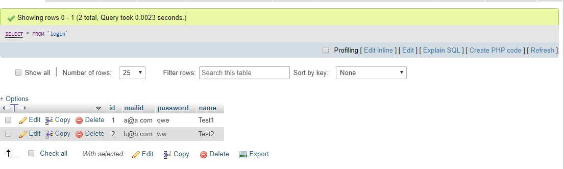 export xampp database