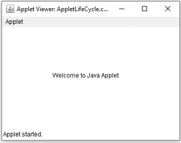 Applet Life Cycle in Java Example