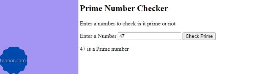 Prime number program in JavaScript
