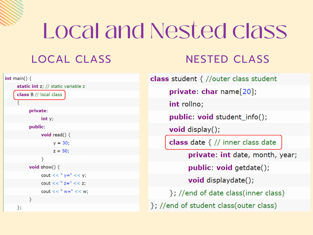 Local And Nested Classes In C Ebhor